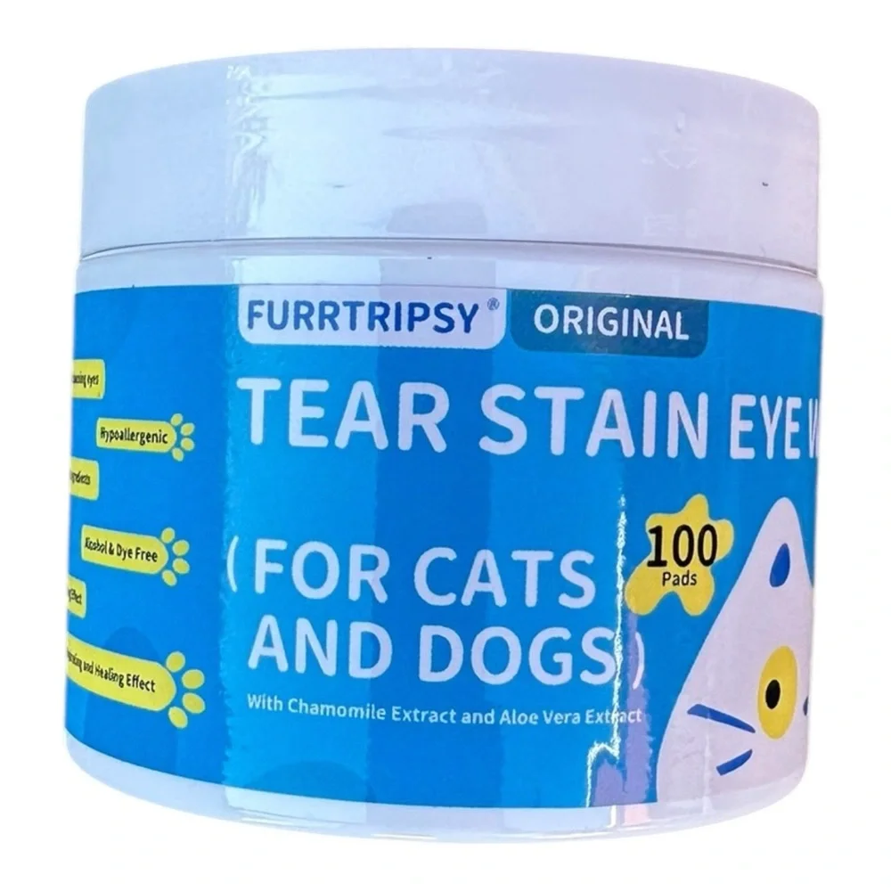 Furrtripsy Tear Stain Eye Wipes for Pets